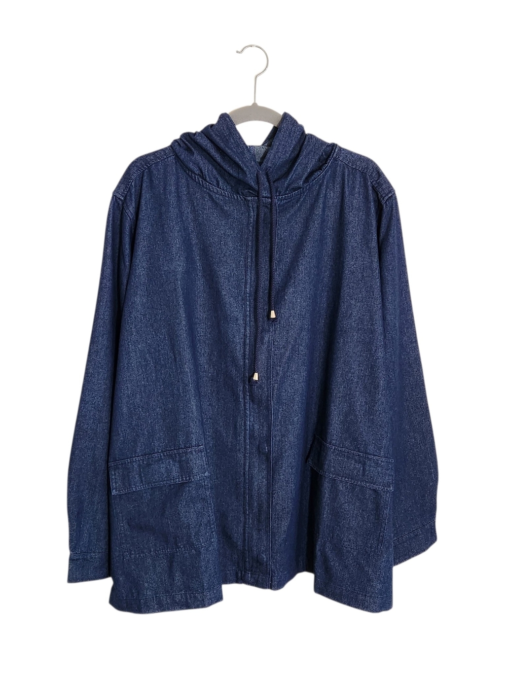 Denim Moves Dark Wash Denim Jacket with Hoodie Size 2X